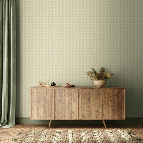 Hoopla Walls Shell Fan - Soft Sage 10m Wallpaper