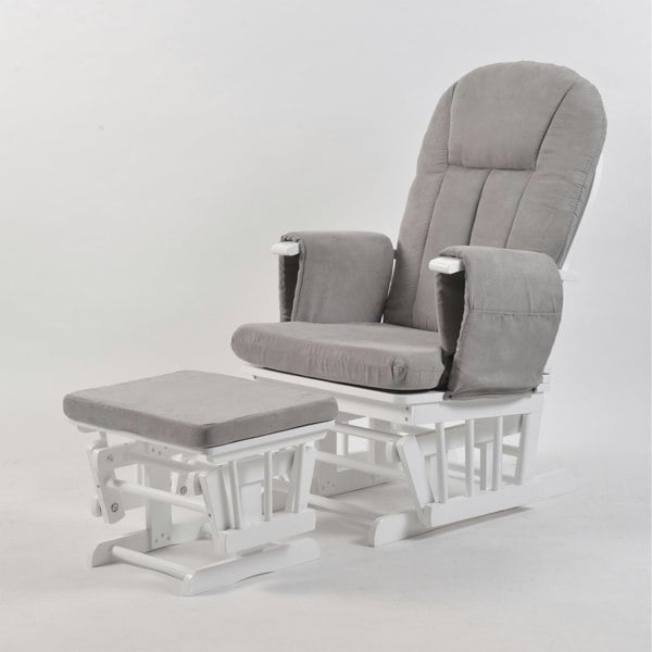 Kub Nursing Chair and Footstool - Mothercare Best Seller - White/Grey