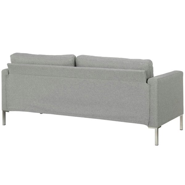 Dorel Home Fabry 3-Seater Sofa in Fabric Grey with Steel Legs