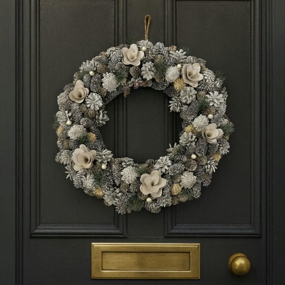 Neo Luxury 50cm Extra Large Frosted Pine Cone Wreath
