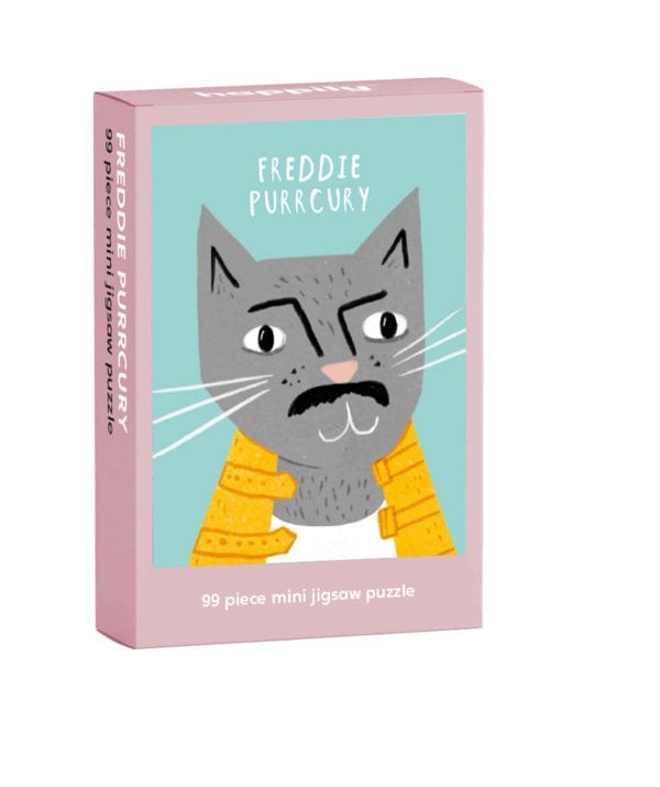 Happily Puzzles Freddie Purrcury - 99 Piece Mini Jigsaw Puzzle