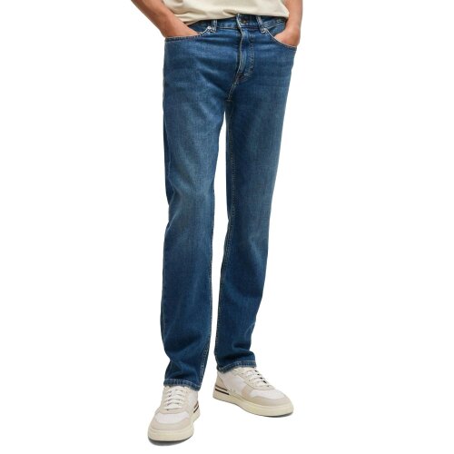 Boss Delaware Slim Fit Jeans - Wood Mid Blue Stretch