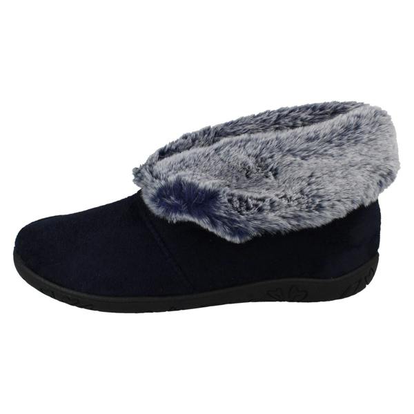 Padders Ladies Padders Faux Fur Cuffed Slippers Esme