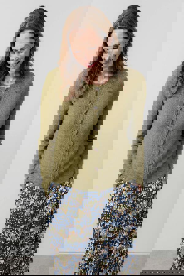 Layla Pointelle Knit Cardigan Navy | Lily and Me Clothing