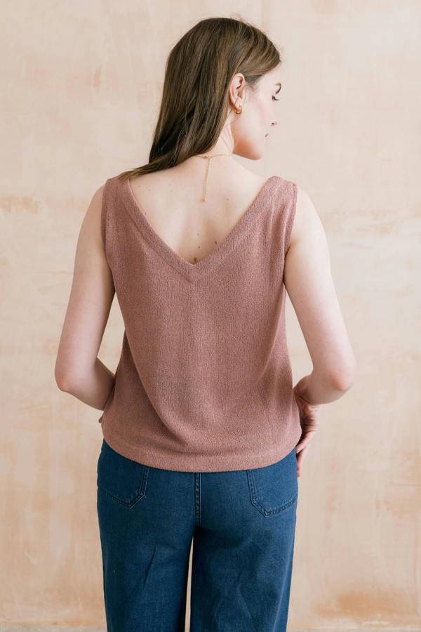 Lily & Me Ginnie Knit V-Neck Vest Soft Pink