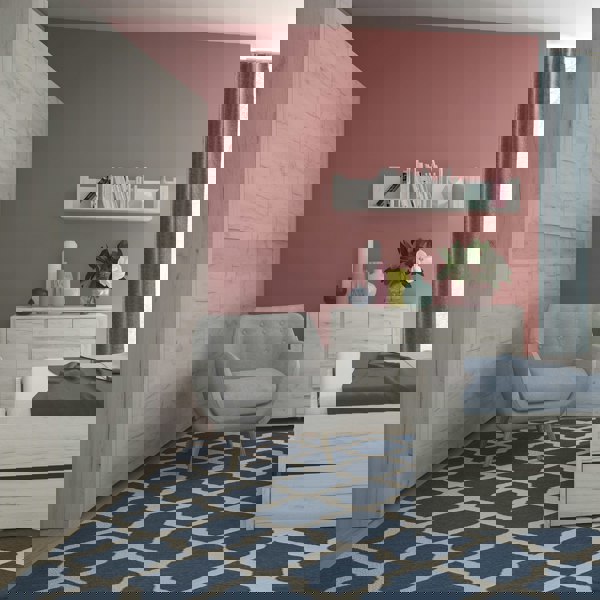 Furniture To Go Angel 3 door wardrobe in White Craft Oak