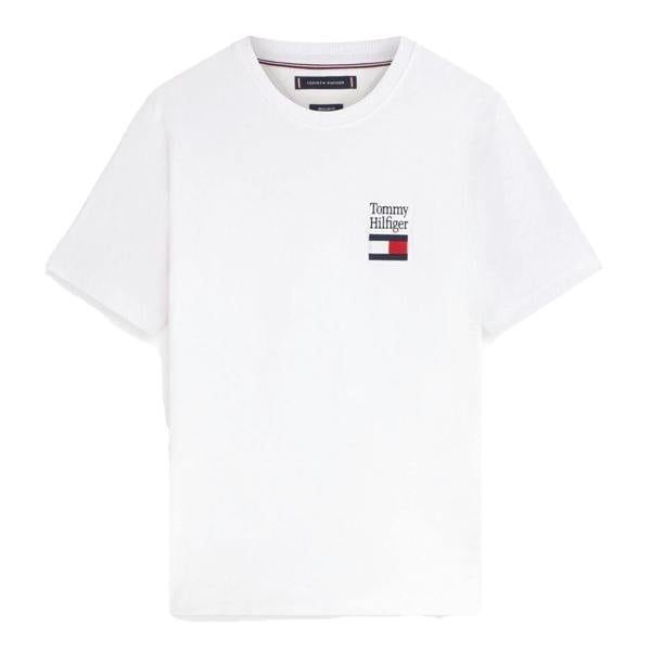 Tommy Hilfiger Mens Stack Logo T-Shirt - White - 