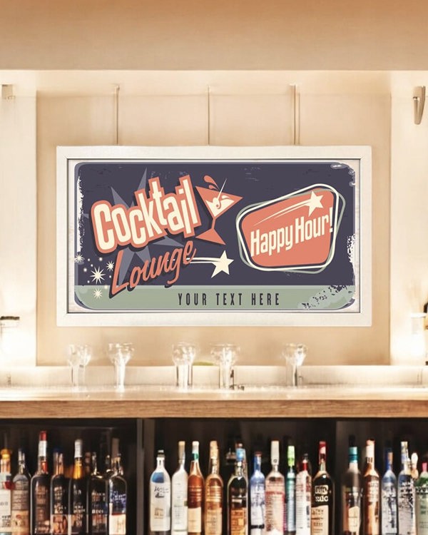 Personalised Cocktail Lounge Wall Art - Framed Print for Home Bars