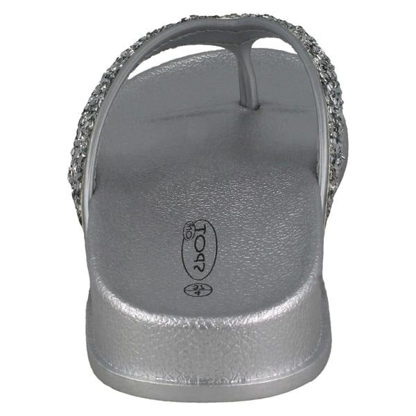 Spot On Ladies Spot On Glittery Toepost Flip Flops F00246