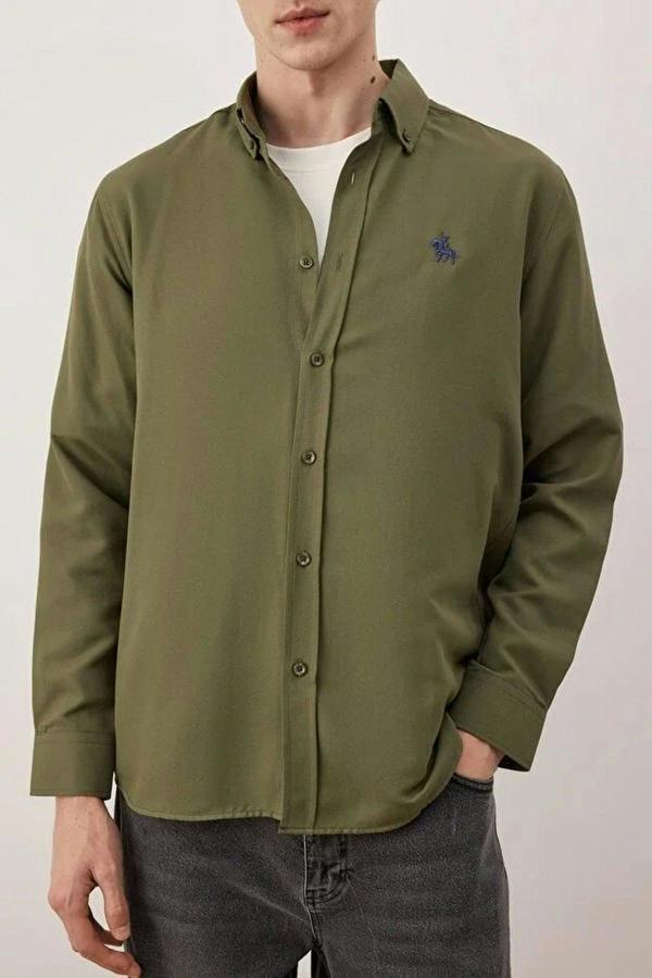 WOVCOR Oxford Smart Men’s Shirt with Embroidery Details