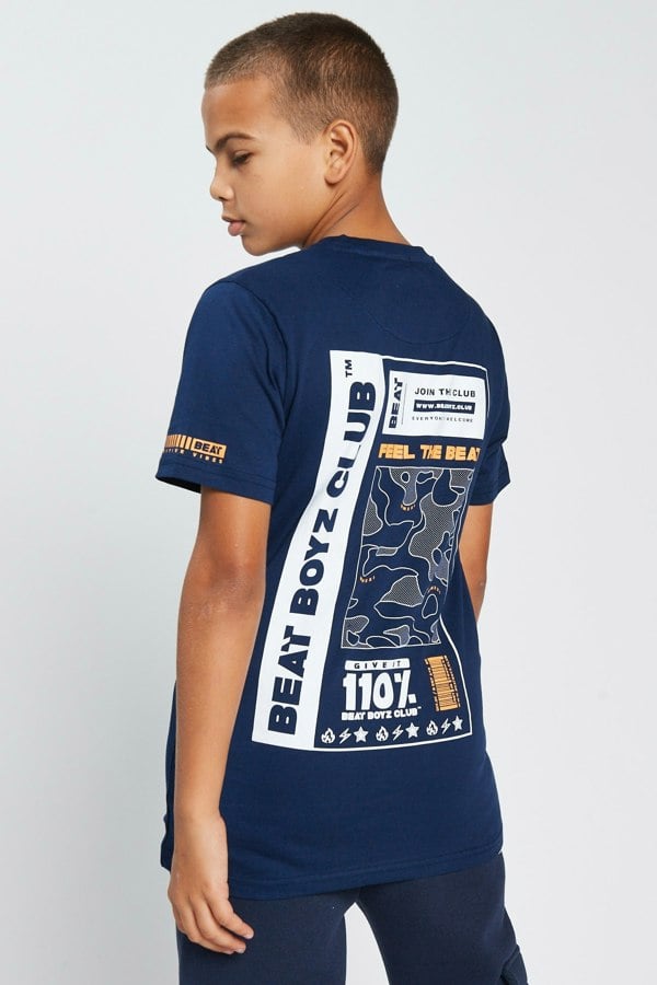 Beat Boyz Club Flyer T-Shirt - Navy