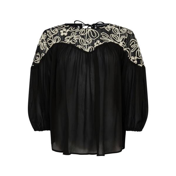 Rose & Nancy Rhea Black Boho Lace Top