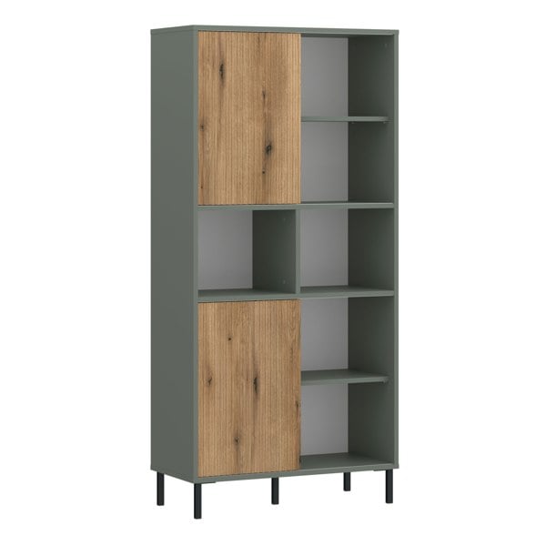 Furniture To Go Darwin Bookcase 2 Door in Green/Oak