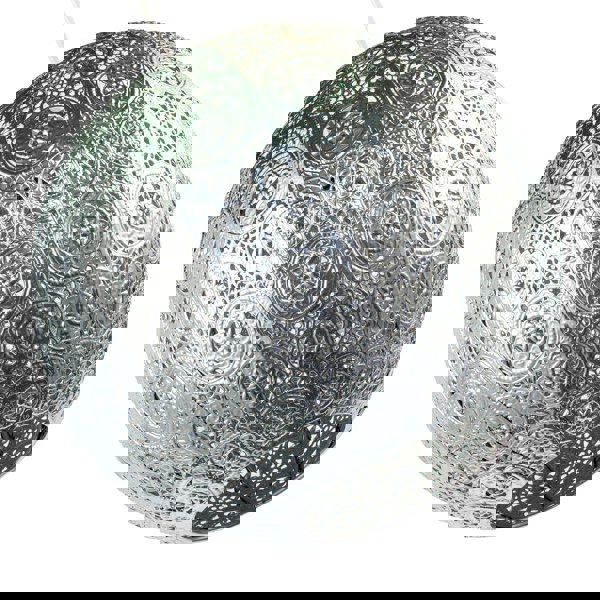 Spherical Vintage Moroccan Pendant Lamp Shade in Shiny Silver Metal Image 4