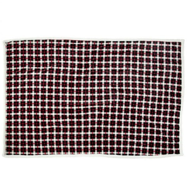 Trespass Vallon Sherpa Blanket - Red/Black/White