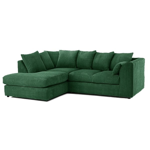 Furnishings For Less Luxor Cord Fabric 4 Seater Corner Sofa Scatter Back