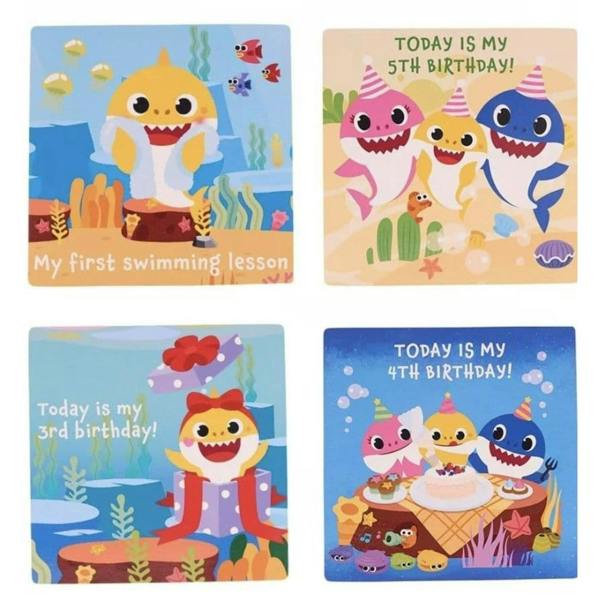 Widdop & Co Baby Shark Set of 16 Milestone Cards Multi
