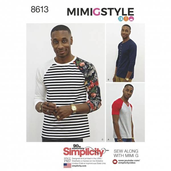 Simplicity Sewing Pattern 8613, Tops for Men, A (XS-S-M-L-XL) - Beginner, Easy