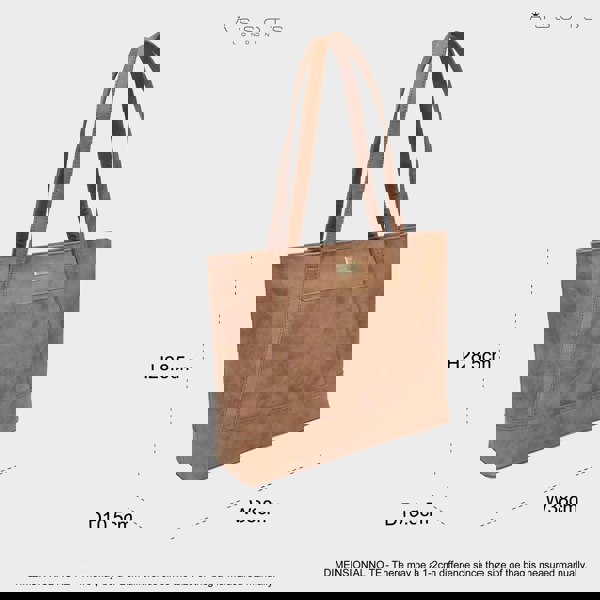 Assots London 'EVELYN' Tan Walnut Real Distressed Leather Designer Tote Work Bag