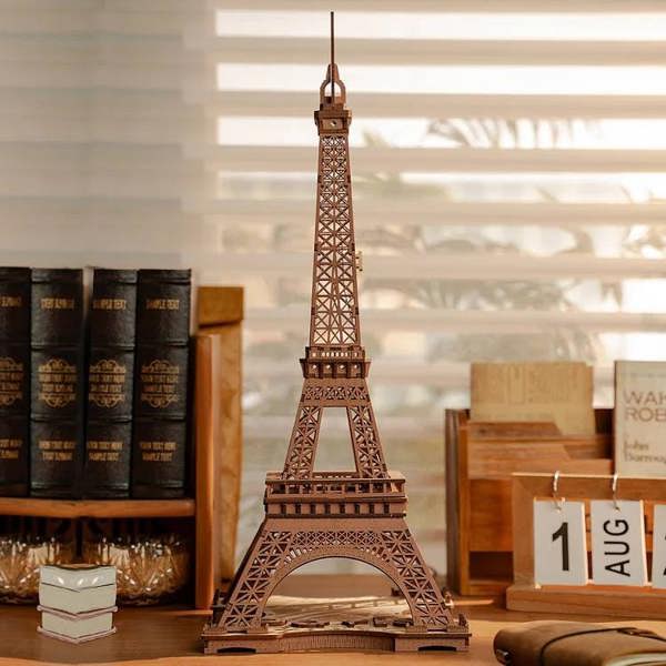 Dyzi 164 Piece Eiffel Tower 3D Wooden Puzzle With Light