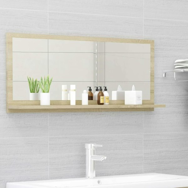 Berkfield Bathroom Mirror Sonoma Oak 90x10.5x37 cm Engineered Wood
