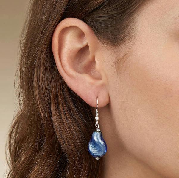 Pia Spirits Renewed Blue Murano Glass Drop Earrings