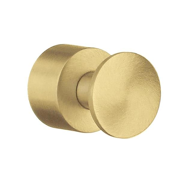 Single brushed brass towel hook