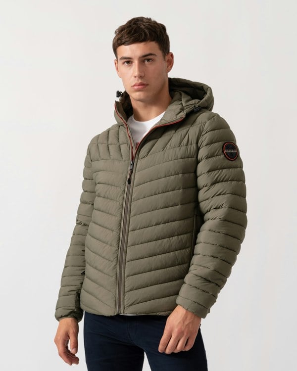 Napapijri A-Lapaz Mens Hooded Puffer Jacket - Tea Leaf G0A