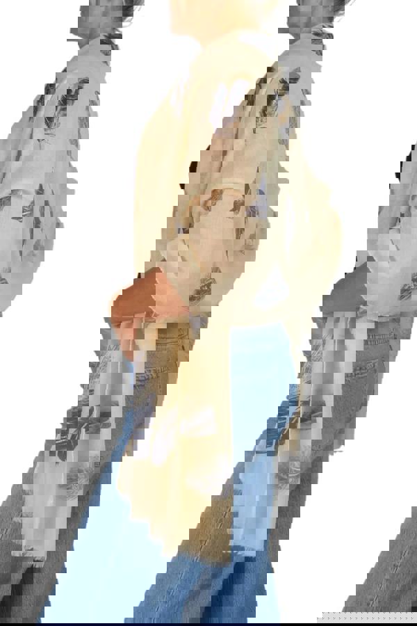 Paulo Due Feather Print Lightweight Scarf with Gold Lurex Detail