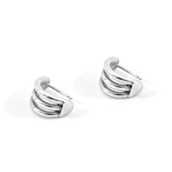Anchor & Crew Aria Long Twist Silver Earring Studs
