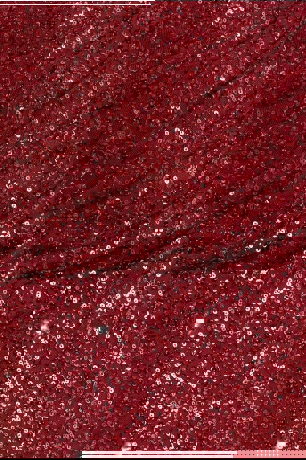 Sequin Cowl One Shoulder Midi Dress - Wine DR4529