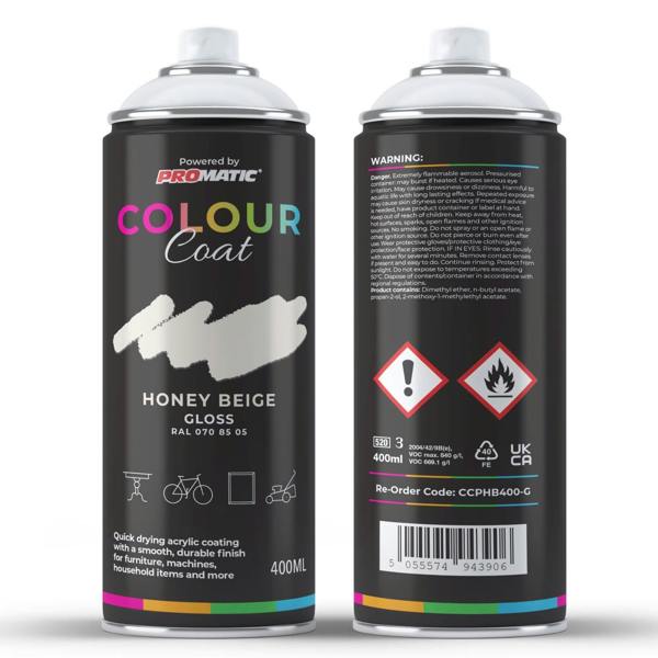 Colour Coat Honey Beige RAL 070 85 05 Gloss Spray Paint 400ml