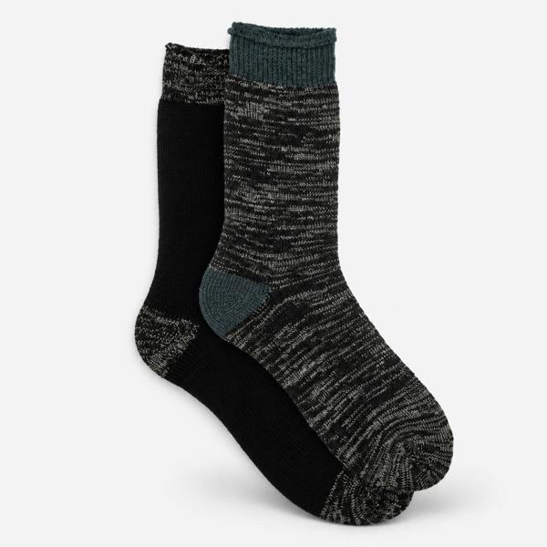Totes TOG BRUSHED INSIDE THERMAL LINED SOCKS TWIN PACK Socks   in  Grey
