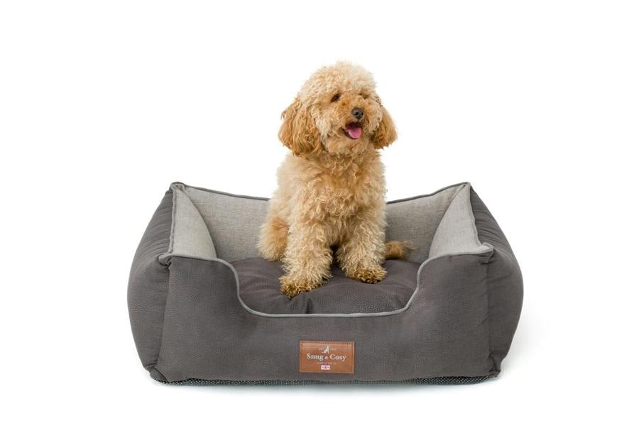 ELEGANCE Faux Leather High Sided Orthopaedic Dog Pet Bed - Dog Bed for dogs Snug and Cosy Pets