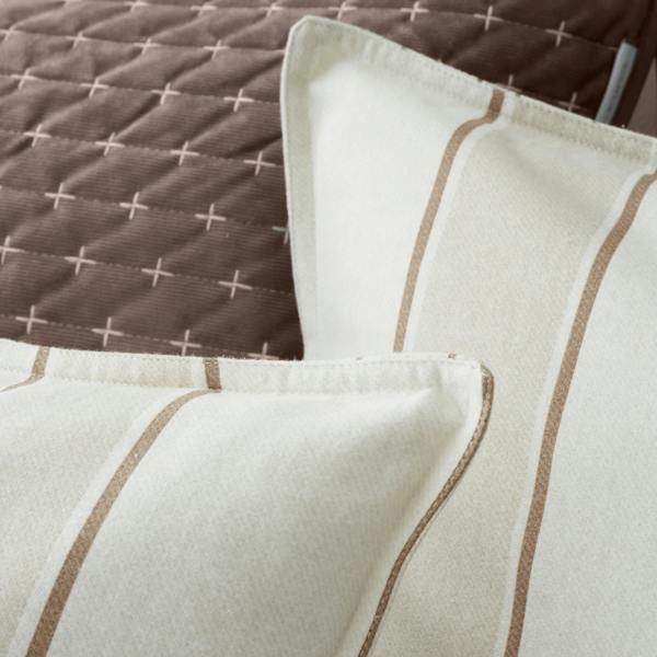 Bianca Brushed Regal Stripe Cotton Reversible Duvet Cover Set Natural