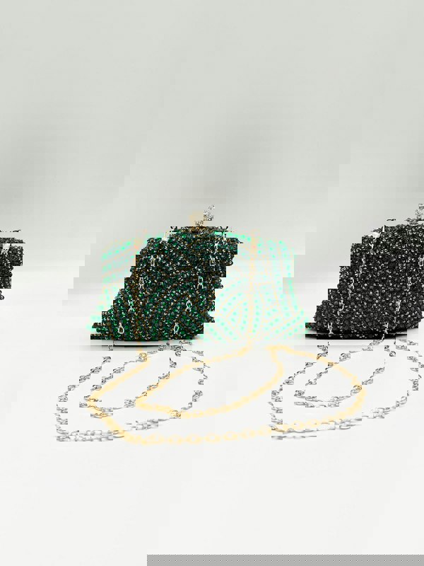 SVNX Embellished Clutch Bag In Green