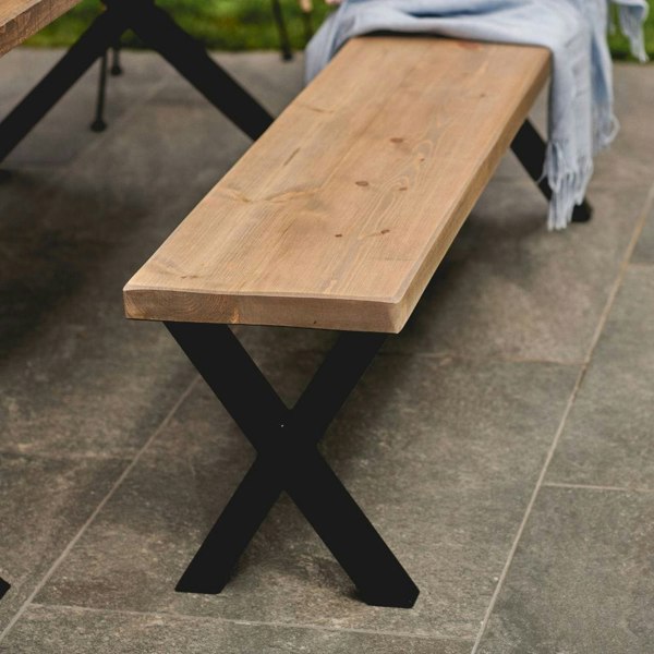 Rugger Brown Rustic Wood Outdoor Bench