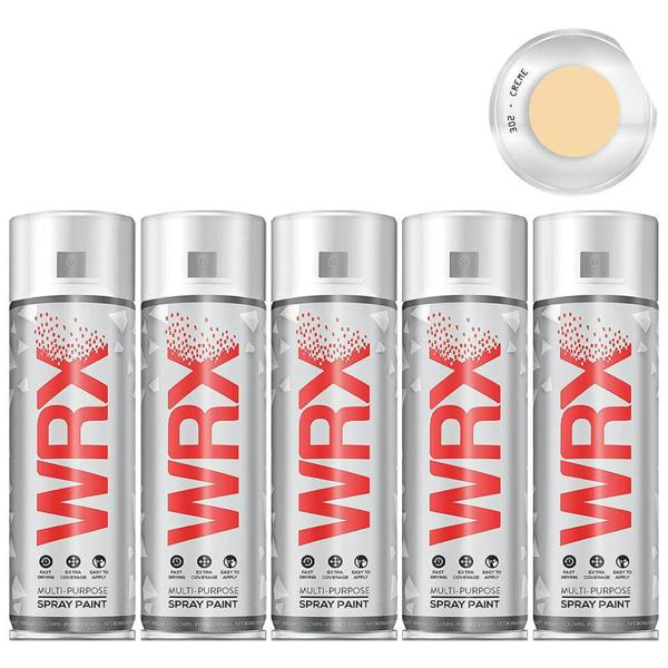 WRX 5X WRX Flat Creme Acrylic Spray Paint 400ml