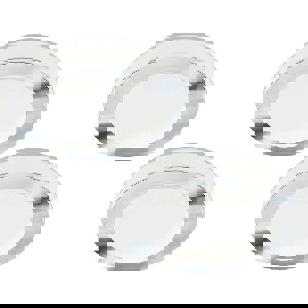 2 PACK Wall Flush Ceiling Light Colour White Chrome Shade White Plastic LED 11W Loops
