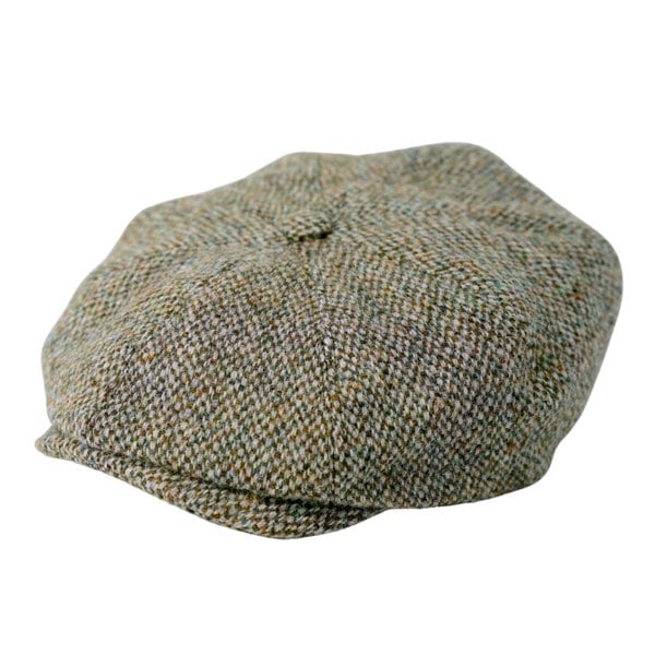 Gamble & Gunn Col- British Made Harris Tweed Button Top Cap