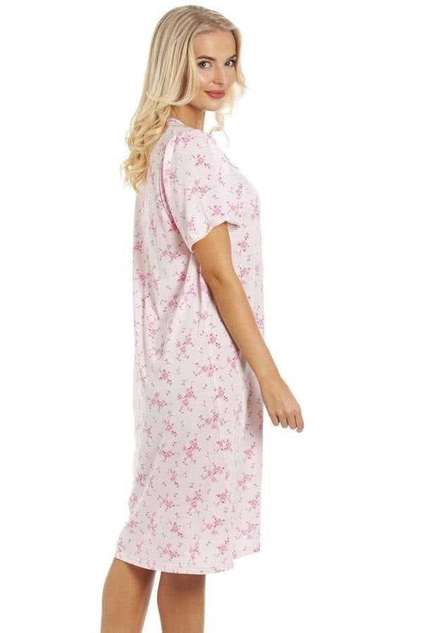 Womens PolyCotton Short Sleeve Floral Nightdresses