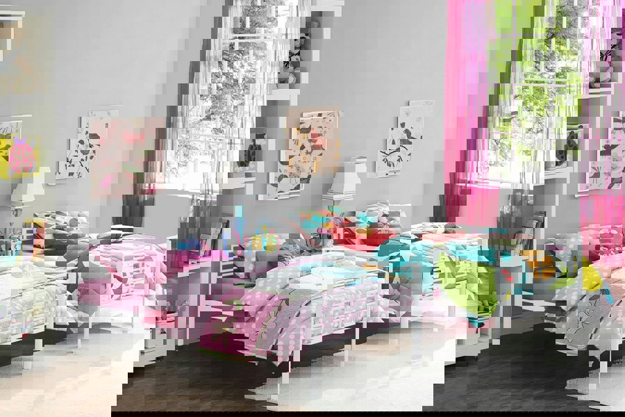 Dorel Home Bunk Bed Convertible Metal White - Single