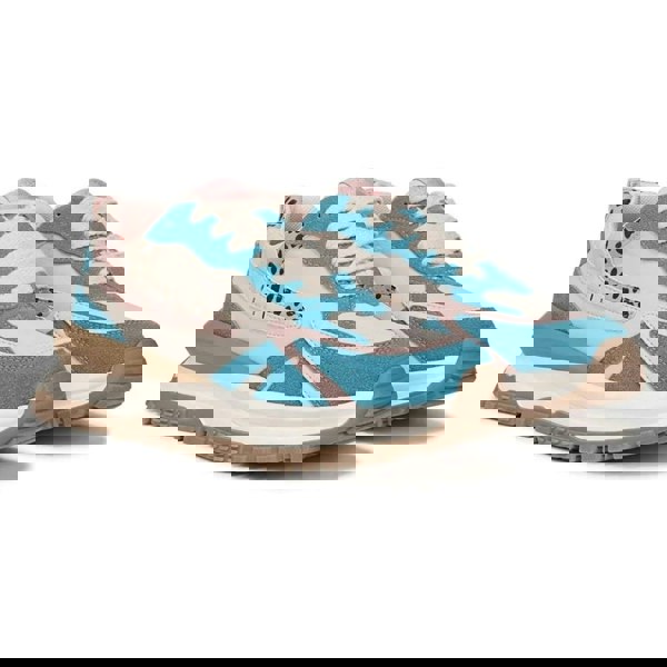 Blowfish Malibu Leo - Women's Pink Blue Retro Lace-Up Sneakers