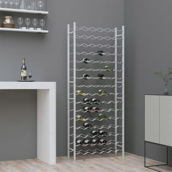 Berkfield Wine Rack for 96 Bottles White Metal