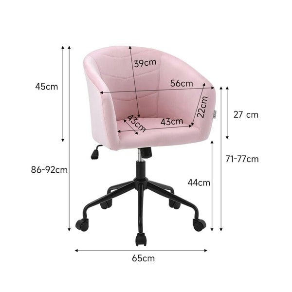 Pink Velvet Swivel Office Task Chair Living and Home