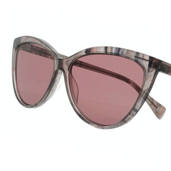 Y's Yohji Yamamoto marbled grey and orange tone cat eye sunglasses with a pink tone lens