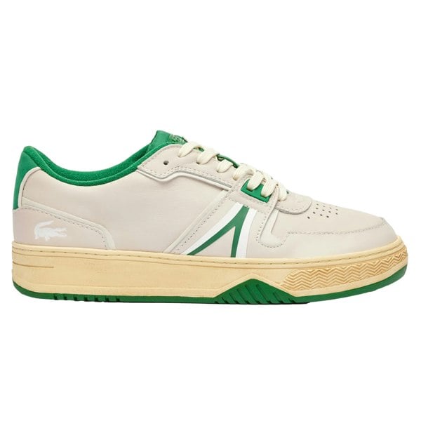 Lacoste L001 Leather Trainers - Off White/Green