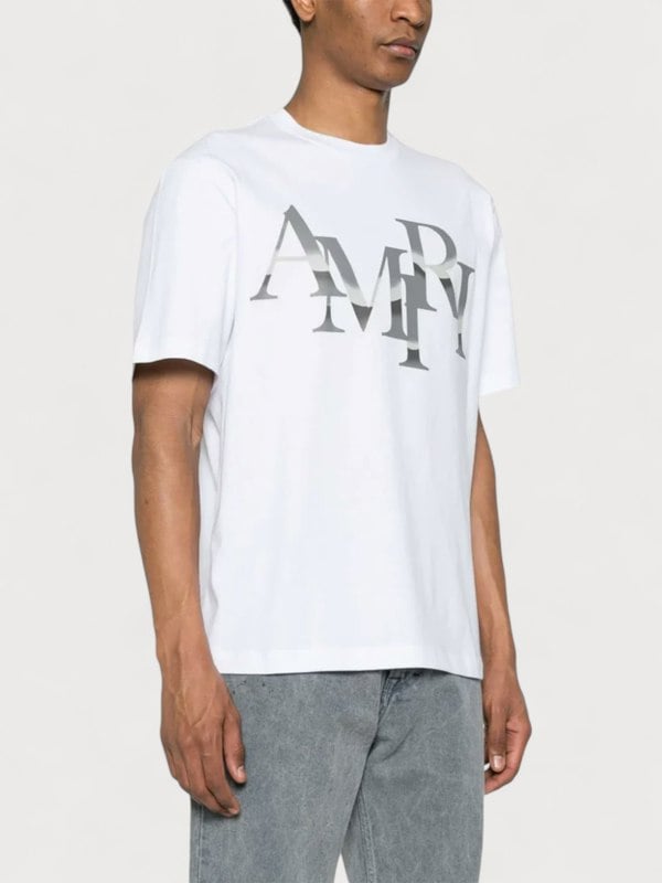 Amiri Staggered Chrome Tee White