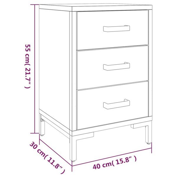 Berkfield Bedside Cabinets 2 pcs 40x30x55 cm Solid Wood Pine