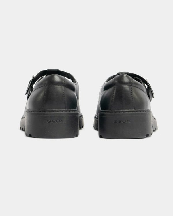 GEOX CASEY Girls Matte Black School Shoes